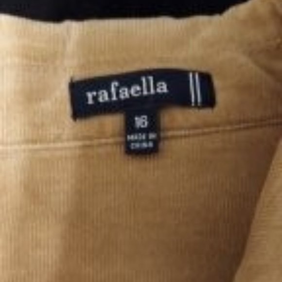 Vintage Rafaella Womans Corduroy Tan Jacket ot Top 16 Fitted Design - Picture 4 of 4